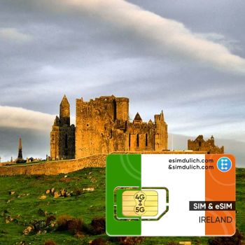 Sim Du Lịch Ireland 15 Ngày Tốc Độ Cao 4G